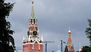Вид на Спасскую башню Московского Кремля